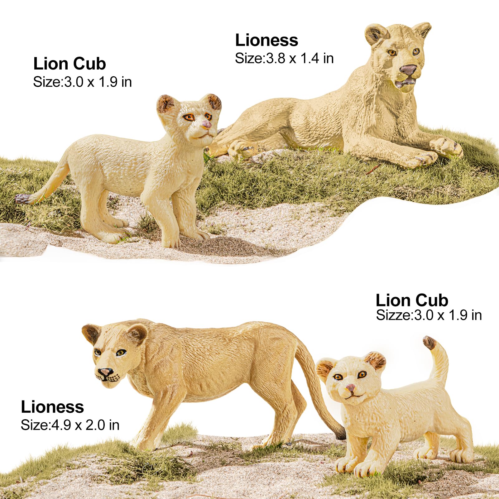 THINKBAY first lioness figurine for storytelling and pretend safari adventures
