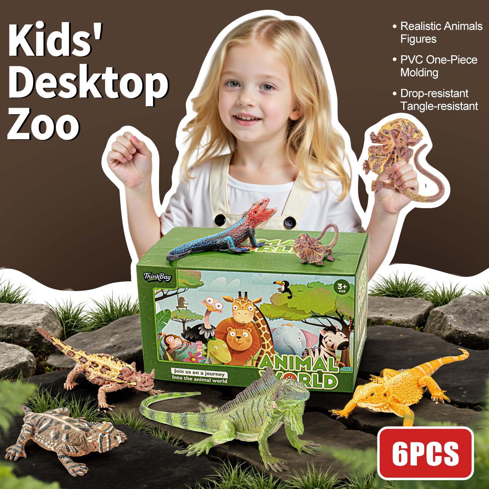 ThinkBay Lizard Playset diorama accessory for classroom projects