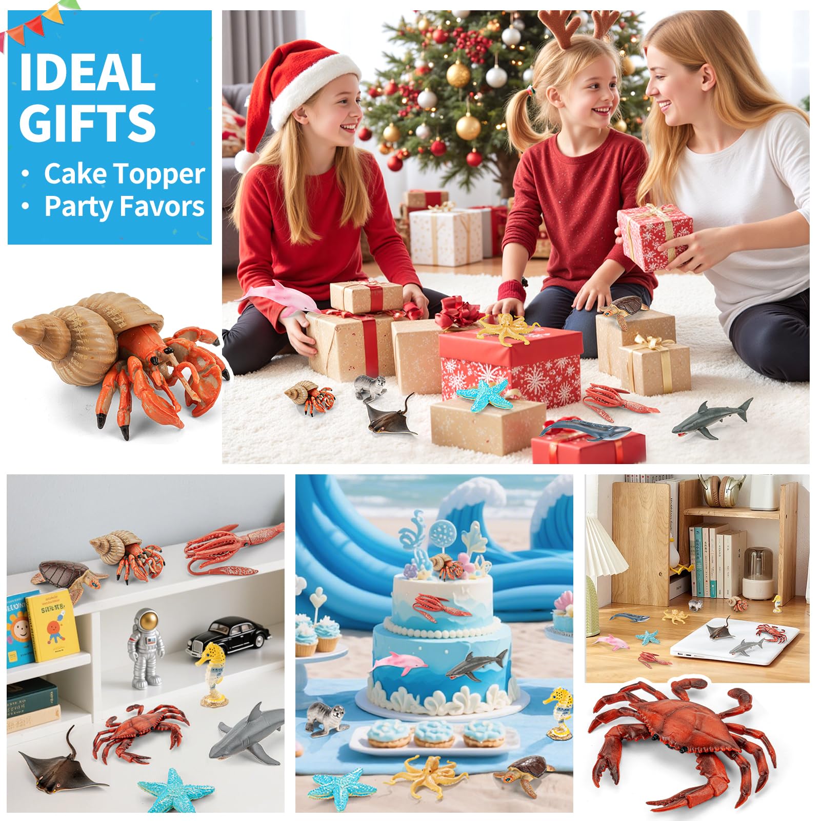 THINKBAY sea turtle toy, soft plastic, ideal for party décor and storytelling.
