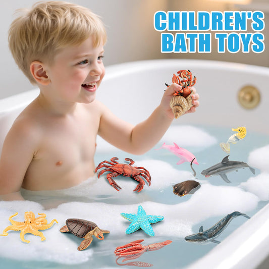 THINKBAY ocean whale figure, durable material, perfect for cake toppers and party favors.
