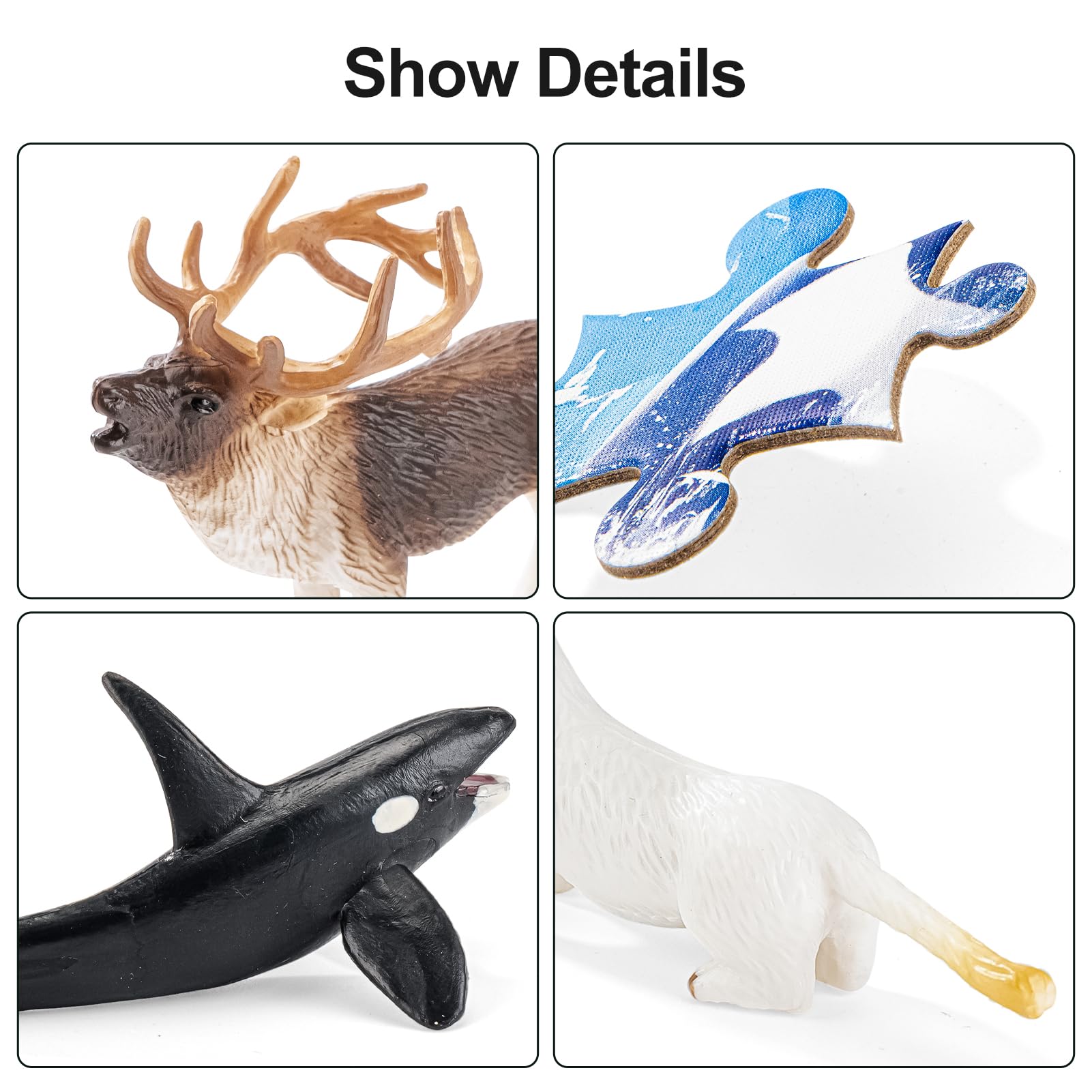 THINKBAY orca and narwhal figures for storytelling play