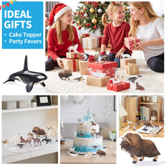 THINKBAY orca figurine ideal for party toppers and educational play.