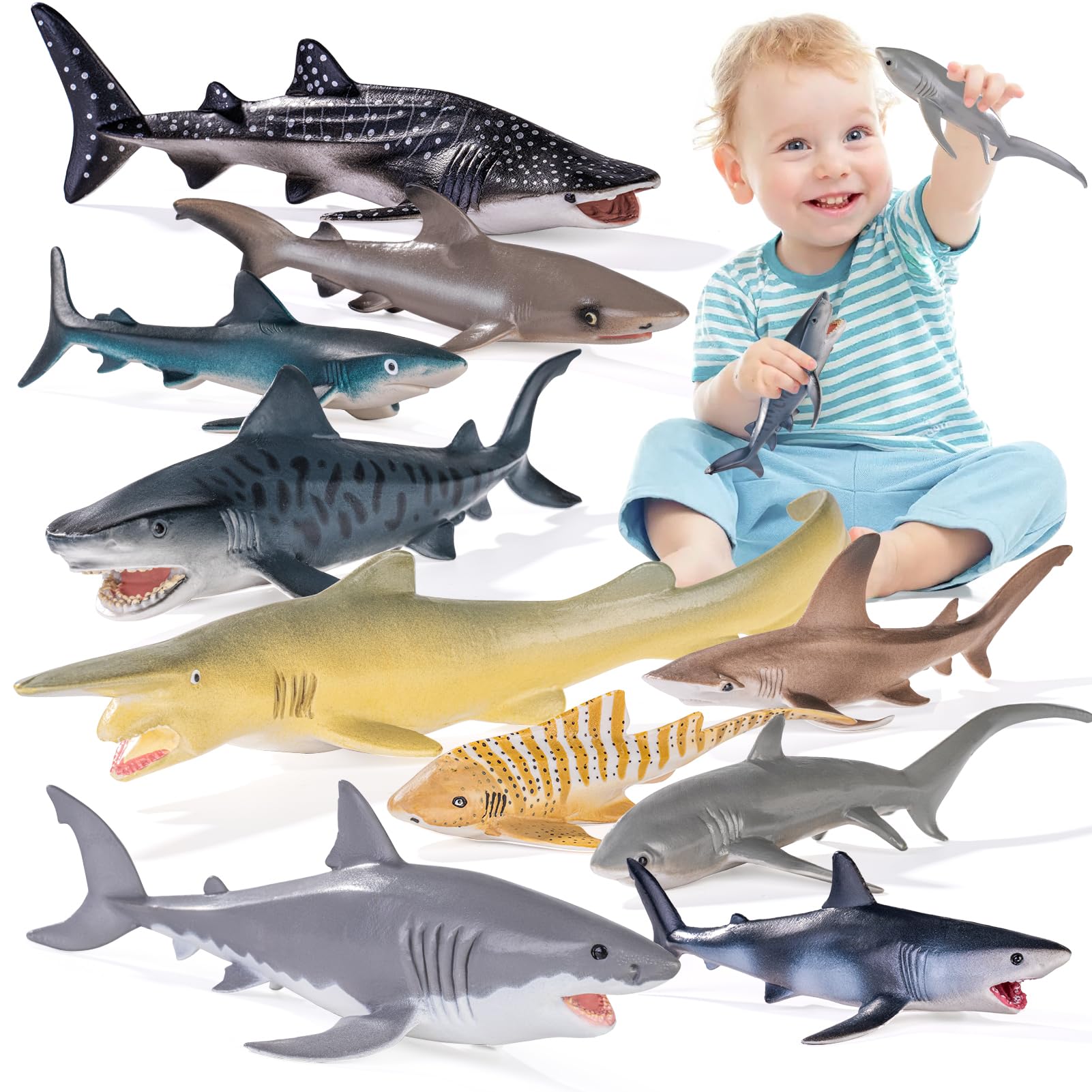 ThinkBay Great White shark toy for bath time play and imaginative storytelling.