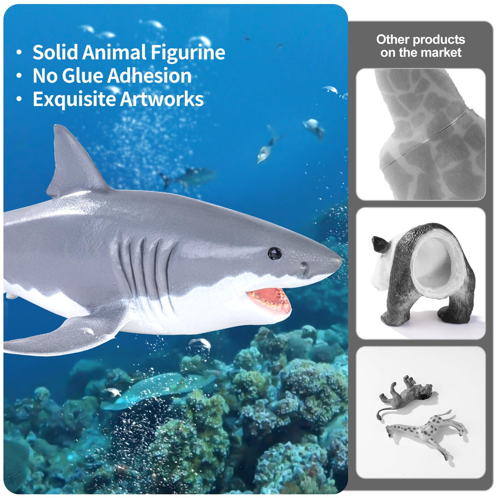 ThinkBay Tiger shark toy enhances bath time exploration and pretend adventures.