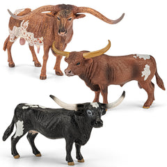THINKBAY Texas Longhorn cow toy in 6-inch size for lifelike play