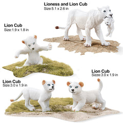 THINKBAY White Lioness toy with expressive features for role-play