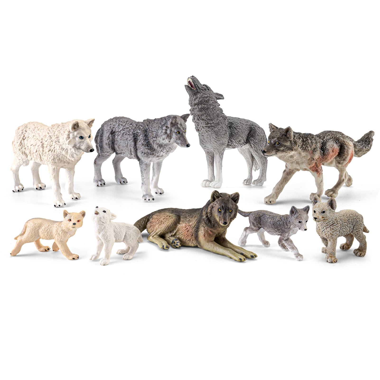 THINKBAY Wolf family set visuals enable forest storytelling during playtime.