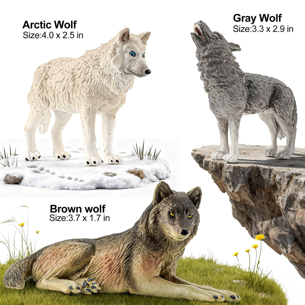 THINKBAY Wolf figurines show detailed textures for immersive forest adventures.