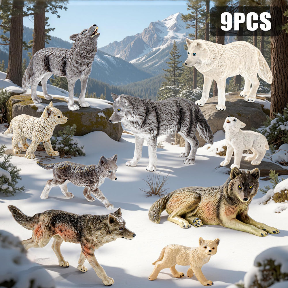 THINKBAY Wolf figurines hand-painted with lifelike textures support realistic role-play.