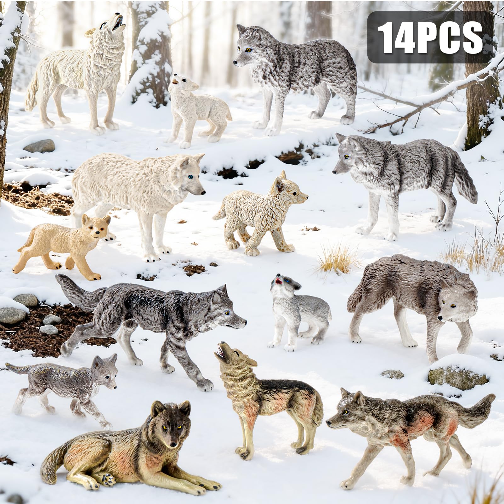 THINKBAY male wolf figure with realistic texture for lifelike storytelling