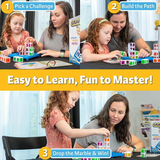 ThinkFun Gravity Maze Builder assembly demonstrates progressive maze challenges for kids