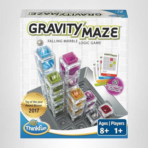 ThinkFun Gravity Maze in-box contents highlight modular design for travel play.