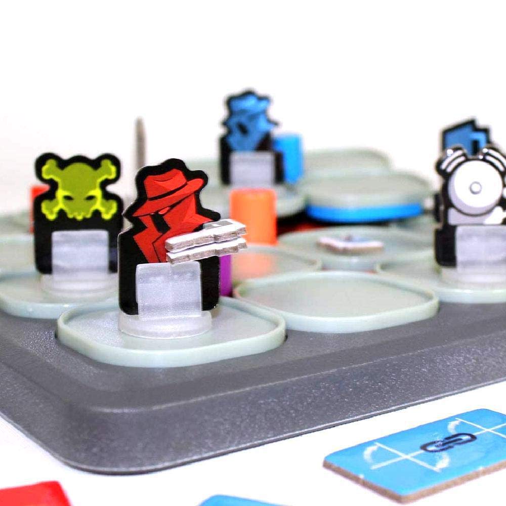 ThinkFun Hacker agent tokens represent roles in cybersecurity missions.
