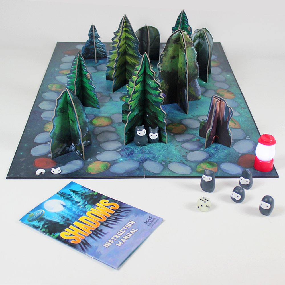 ThinkFun Shadows in the Forest glow-in-the-dark die enhances suspense during play