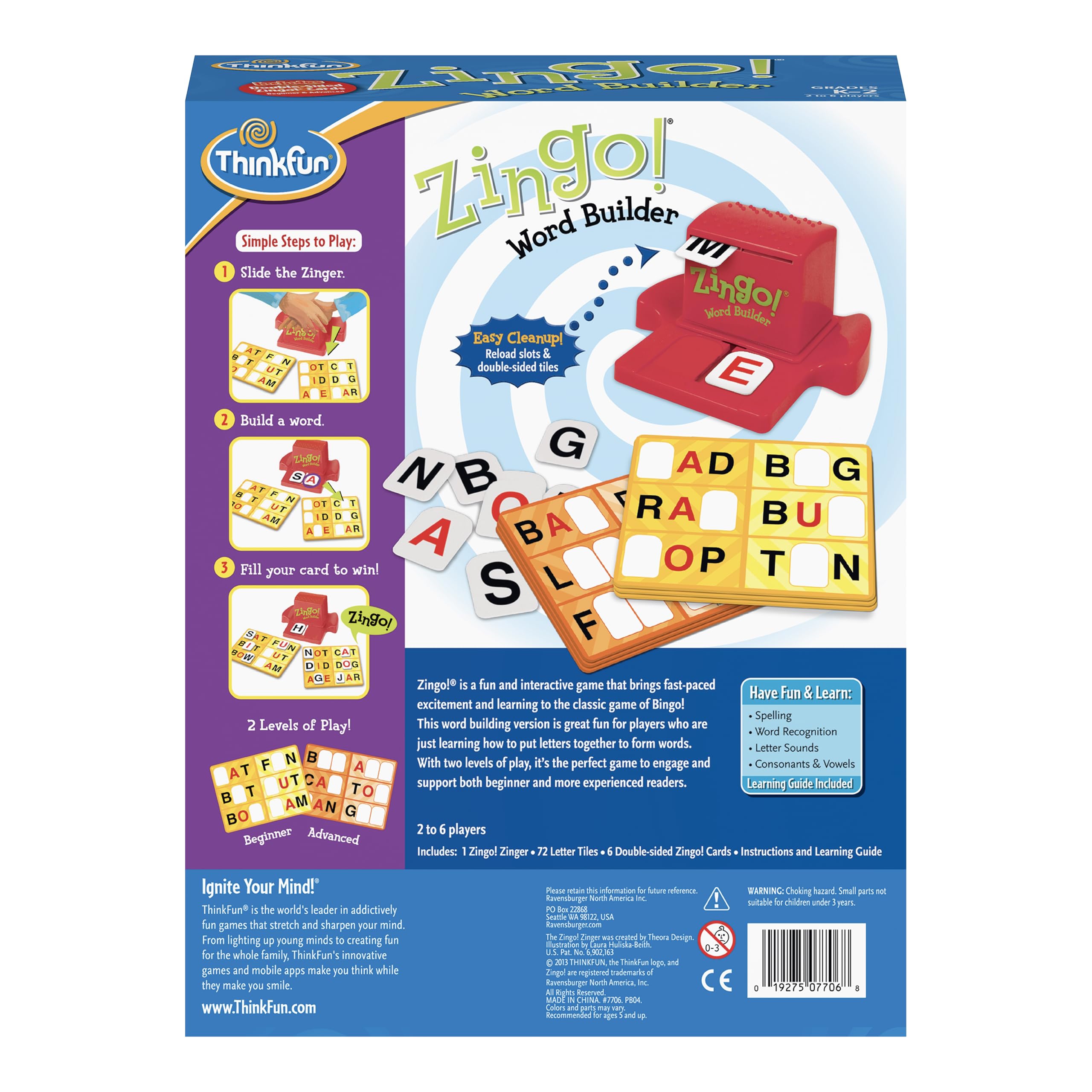 ThinkFun Zingo Word Builder learning setup ready for home or classroom