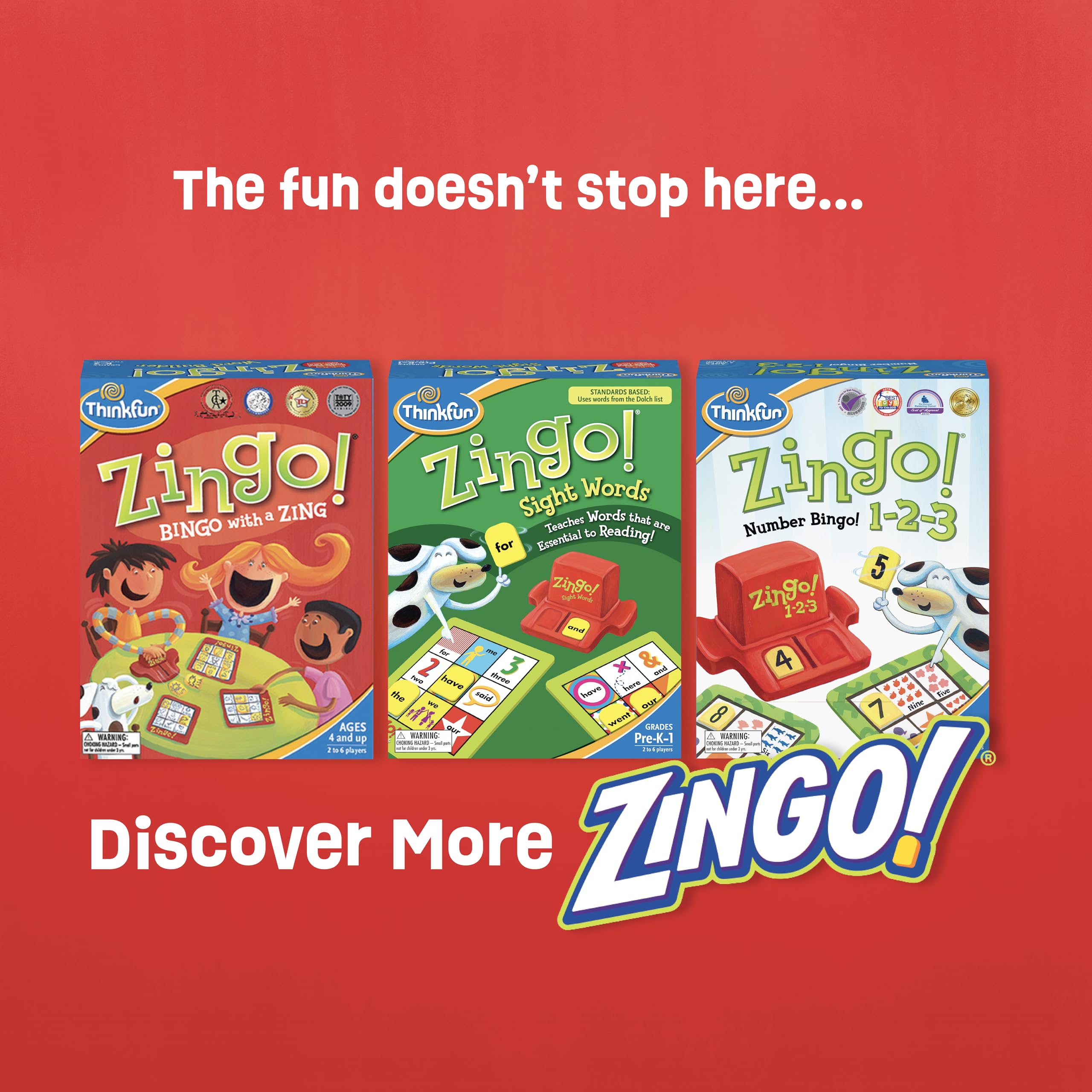 ThinkFun Zingo Word Builder spelling practice during family game night