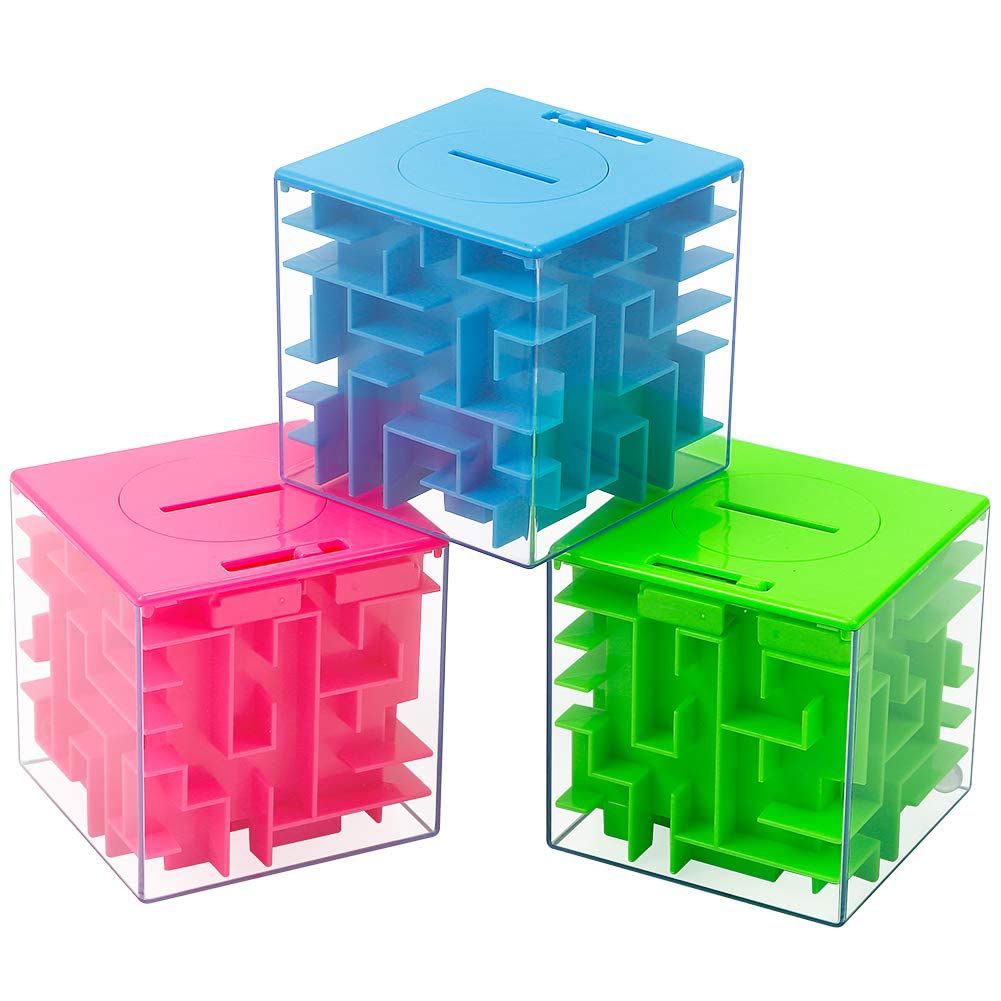 ThinkMax Money Maze blue box tilting action reveals hidden reward for gifting