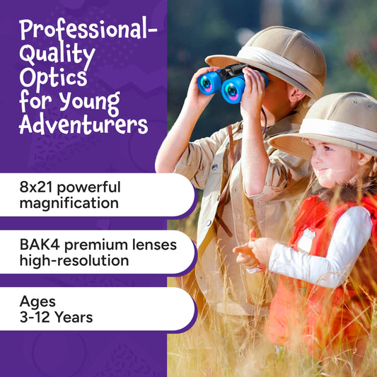 Think Peak binoculars with 8x21 magnification deliver crisp views for budding birdwatchers.