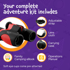 Think Peak Binoculars soft eye cups pre-attached for comfortable viewing.