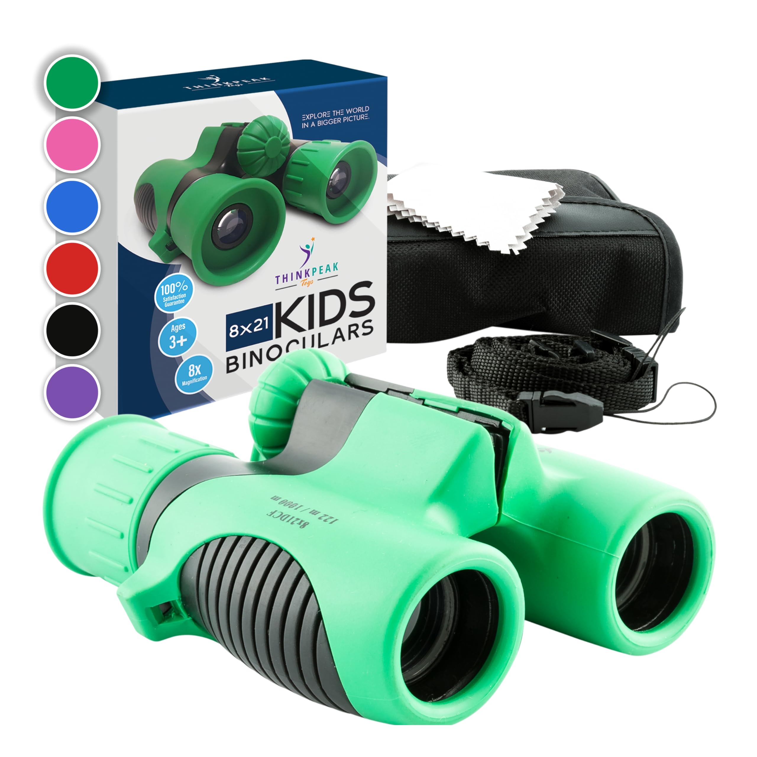 Think Peak binoculars for kids showcase compact design for easy outdoor viewing.