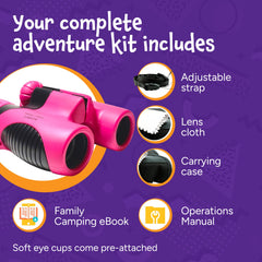 THINKPEAK Pink Binoculars center focus knob for easy adjustment