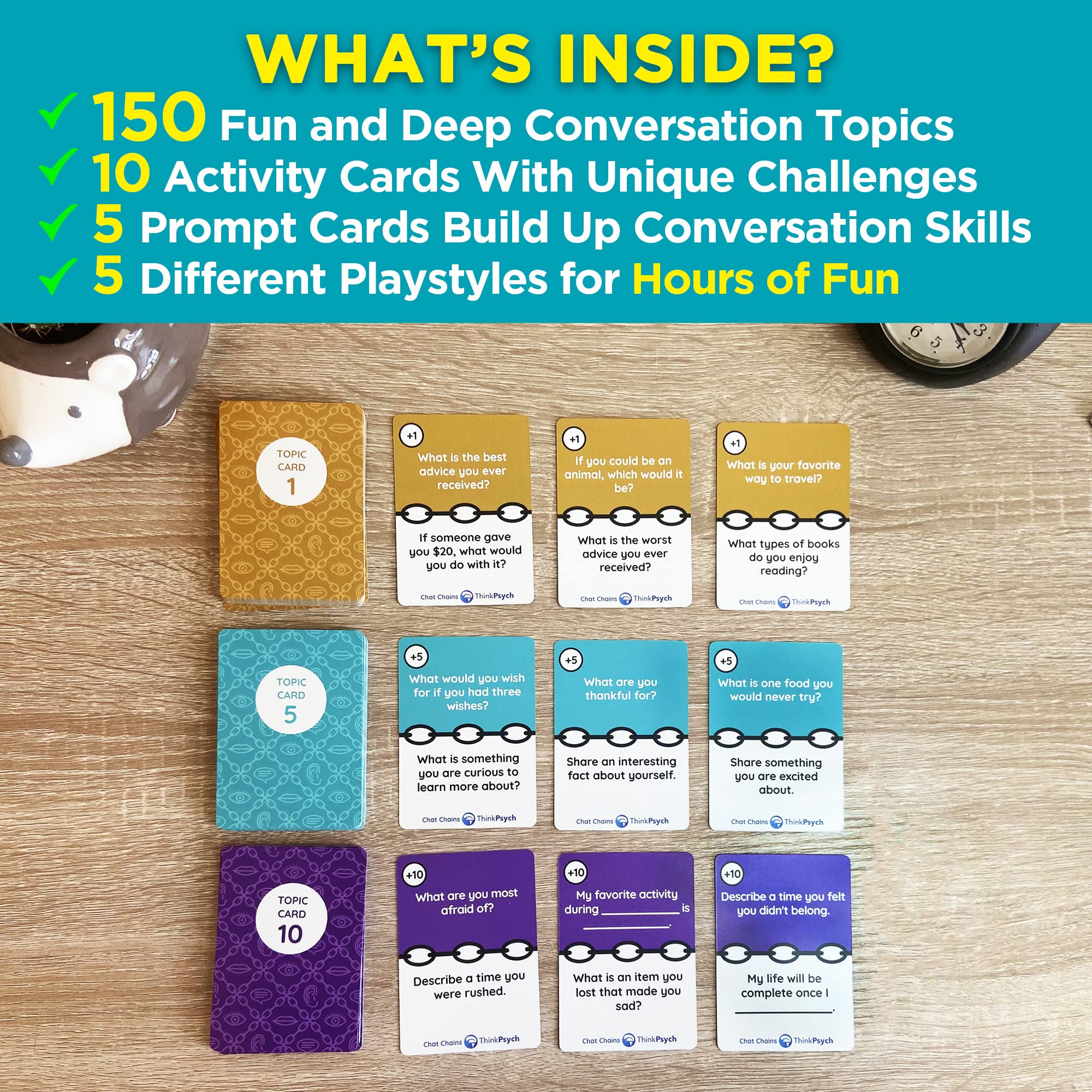 ThinkPsych Chat Chains 15 minutes playtime fits busy schedules.