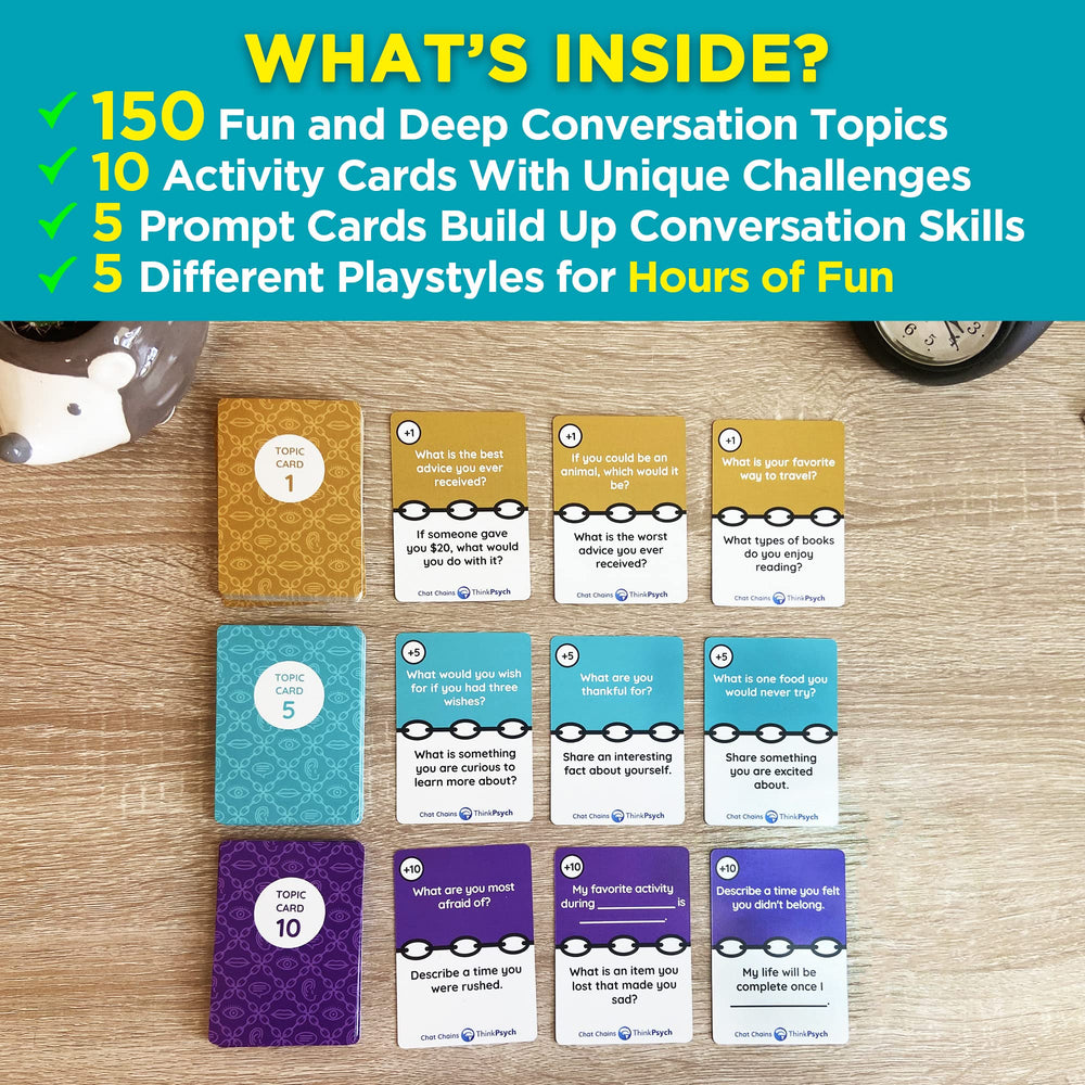 ThinkPsych Chat Chains 15 minutes playtime fits busy schedules.