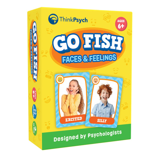 ThinkPsych Go Fish faces feelings cards enable expressive learning for home and therapy.