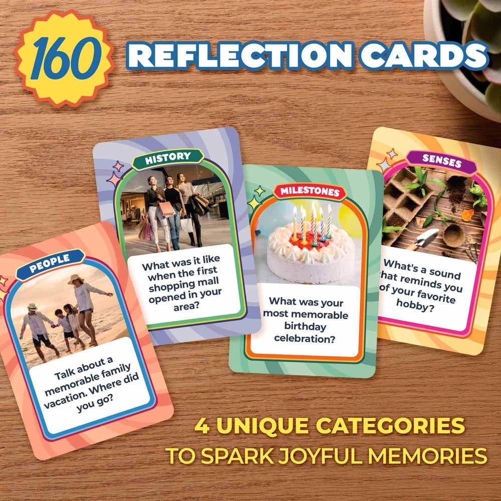 ThinkPsych Golden Memories illustrated prompts guide meaningful chats and positive moods.