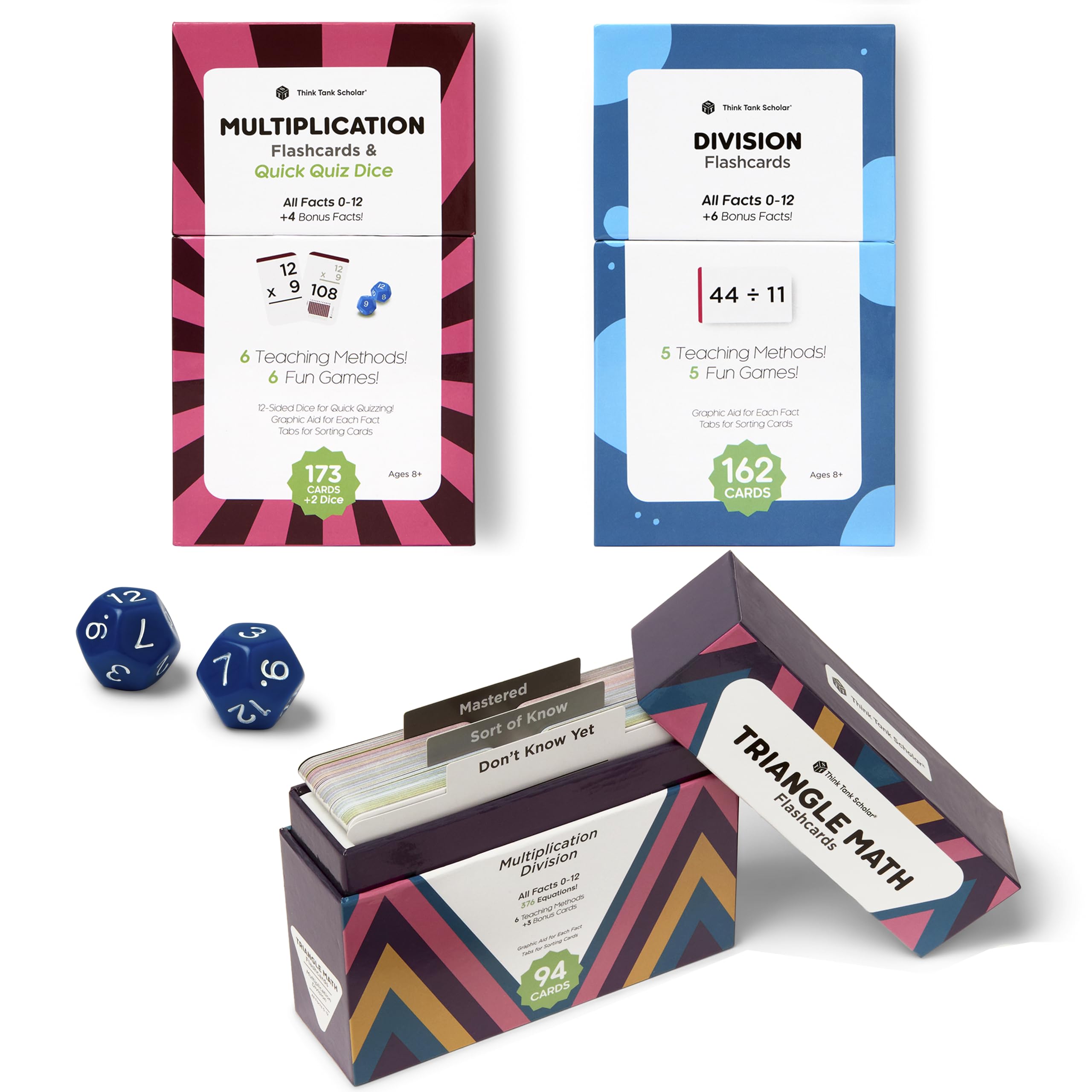 Think Tank Scholar multiplication jumbo flash cards boost quick recall.