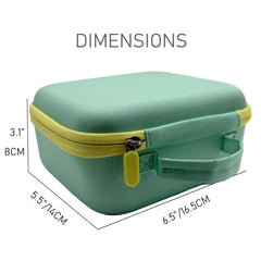 Green and yellow Thisness travel case highlights a compact Nex Playground companion.