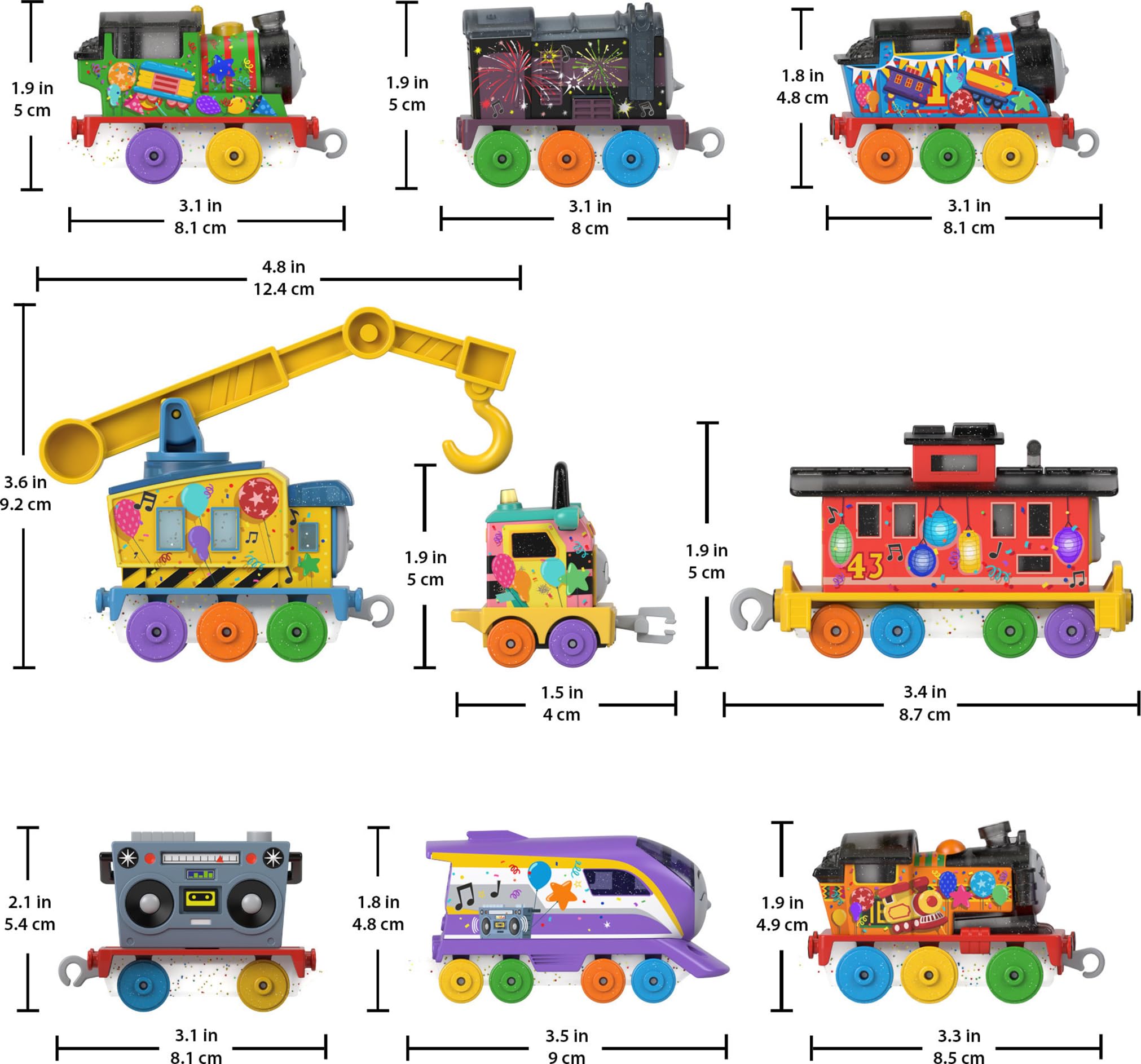 Thomas and Friends cargo car and boom box piece for imaginative freight play.
