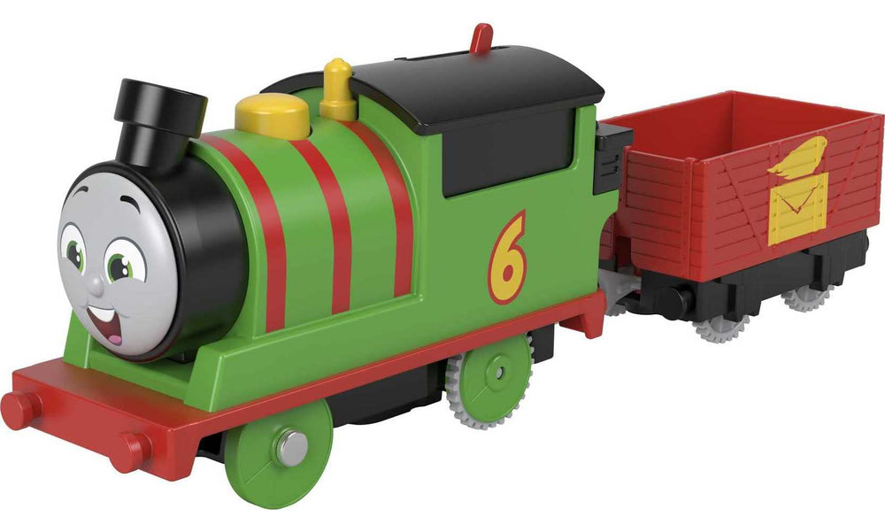 Plastic connectors shown to link other engines and cargo cars for expanded play.