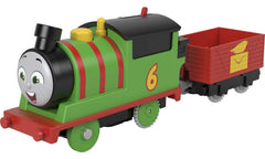 Plastic connectors shown to link other engines and cargo cars for expanded play.