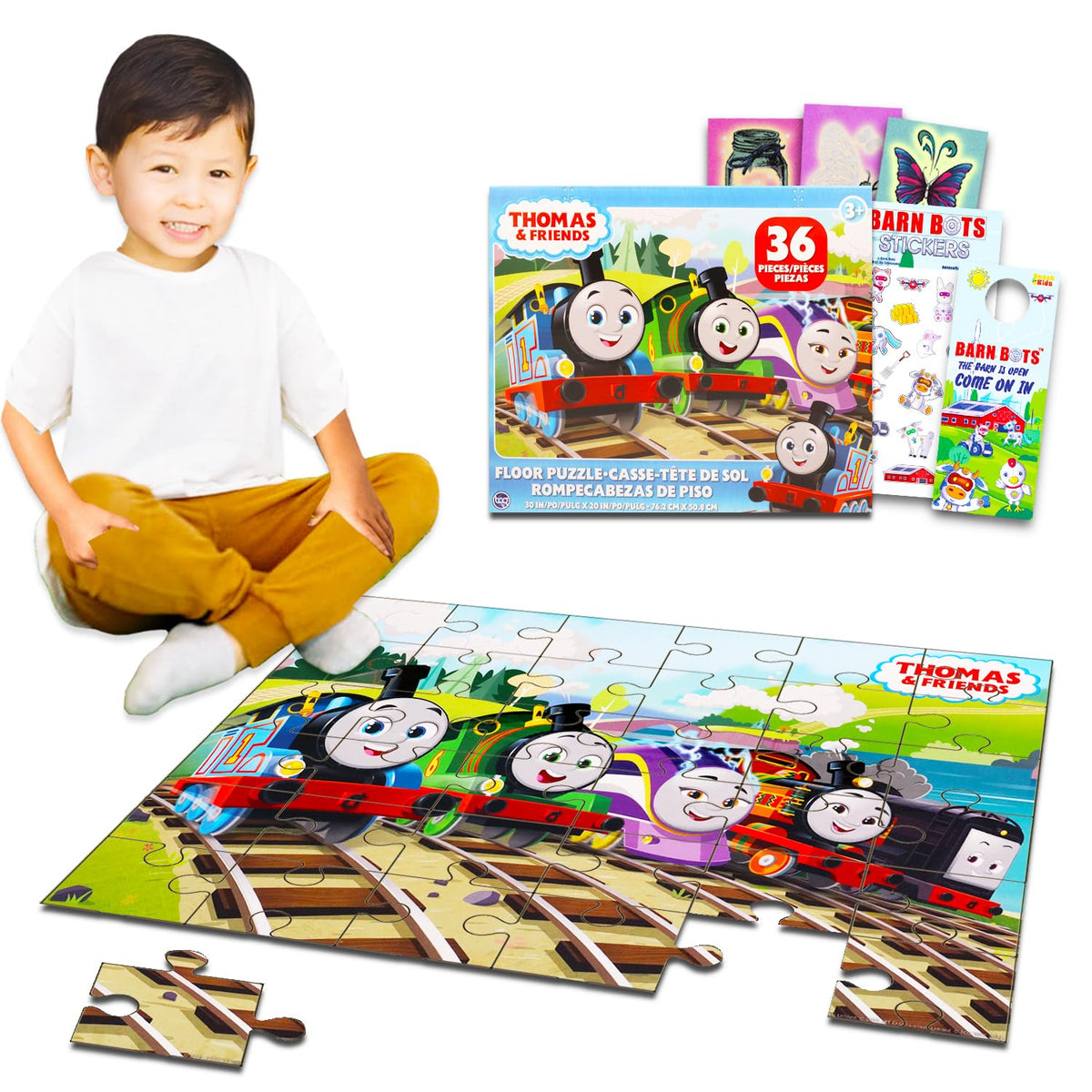 Thomas and Friends floor puzzle 36 pieces featuring Thomas; promotes problem-solving and focus during play.