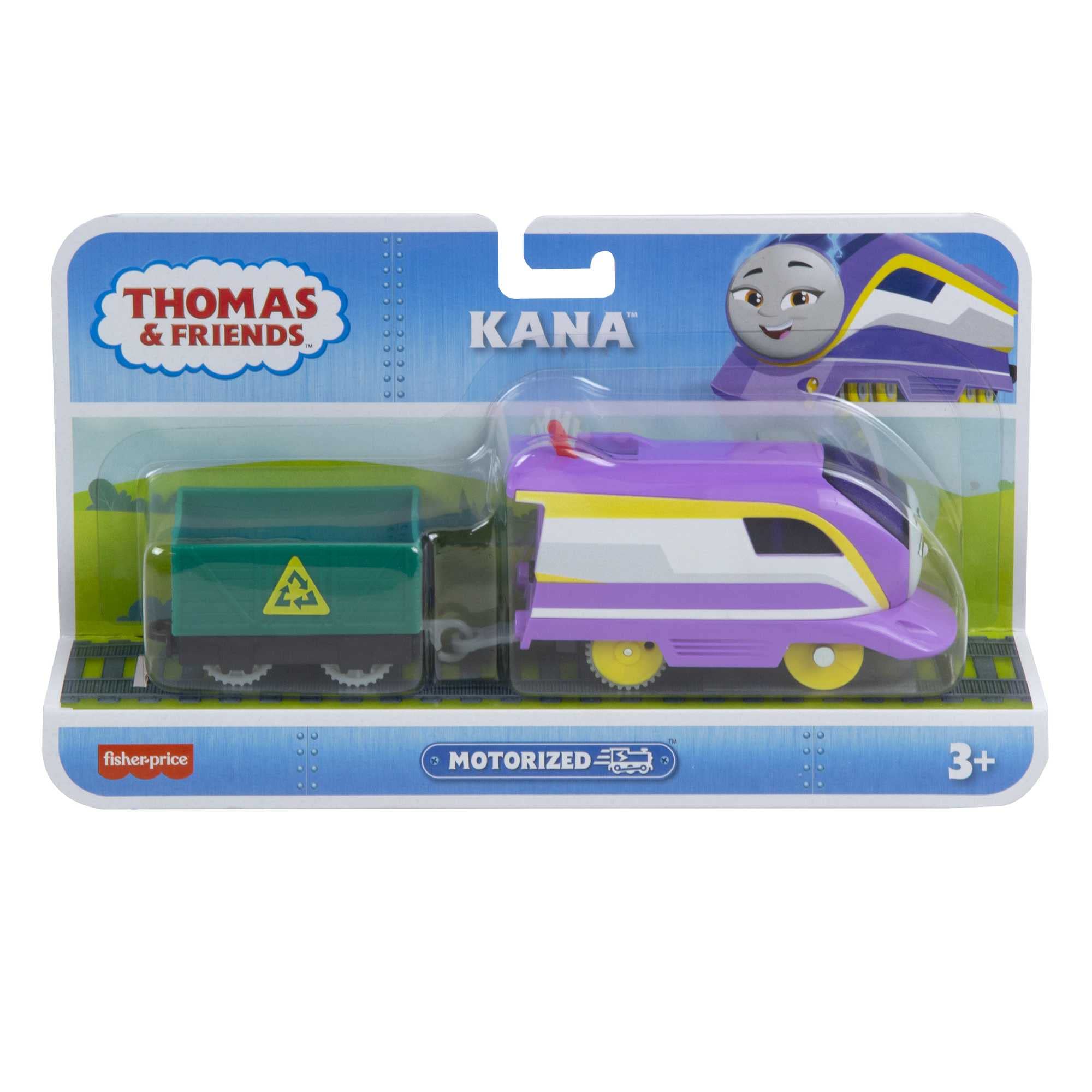 Thomas & Friends Kana train packaging close-up highlighting durable connectors