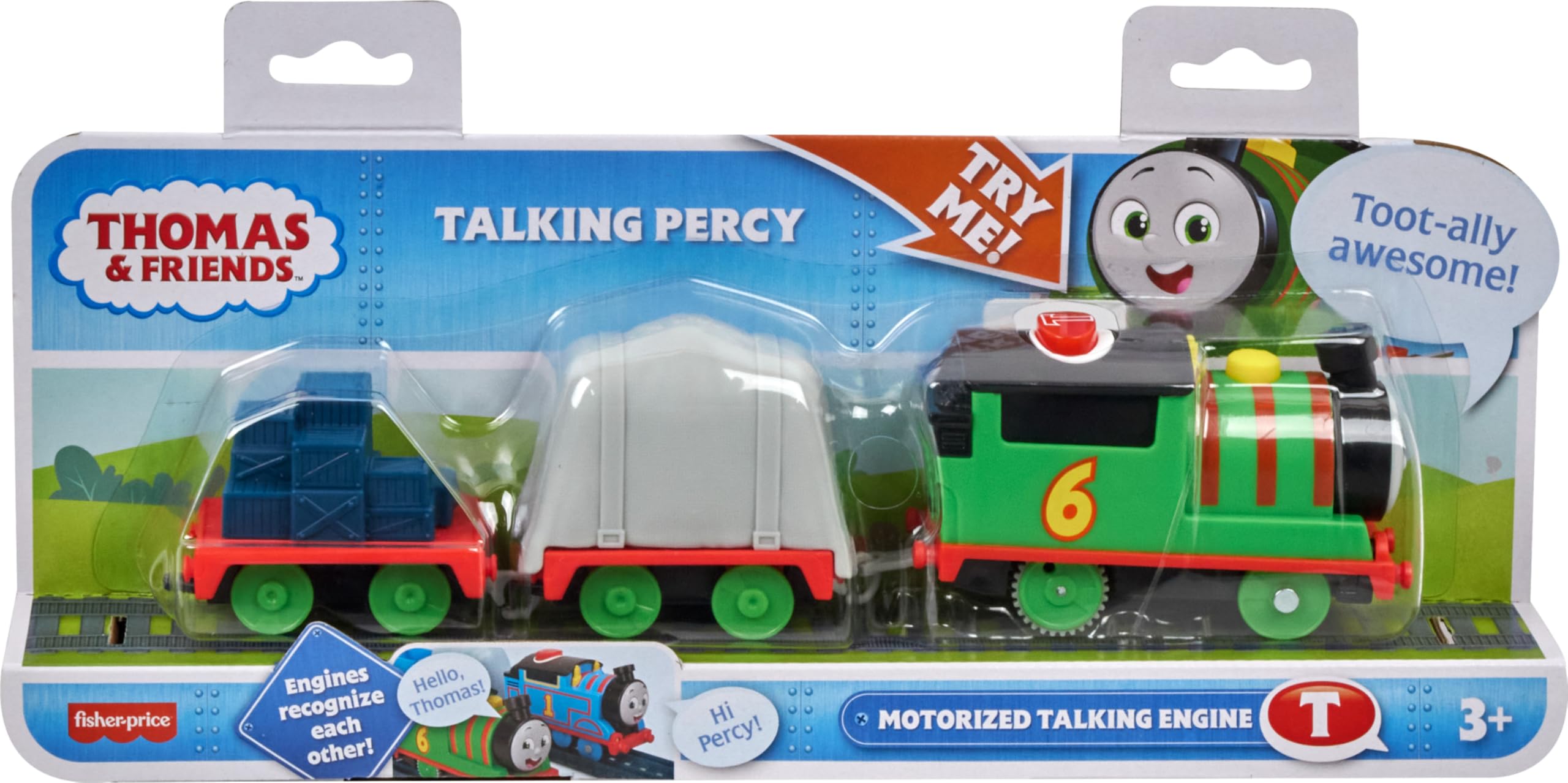 Thomas & Friends Percy train packaging and portability for easy storage and gifting.