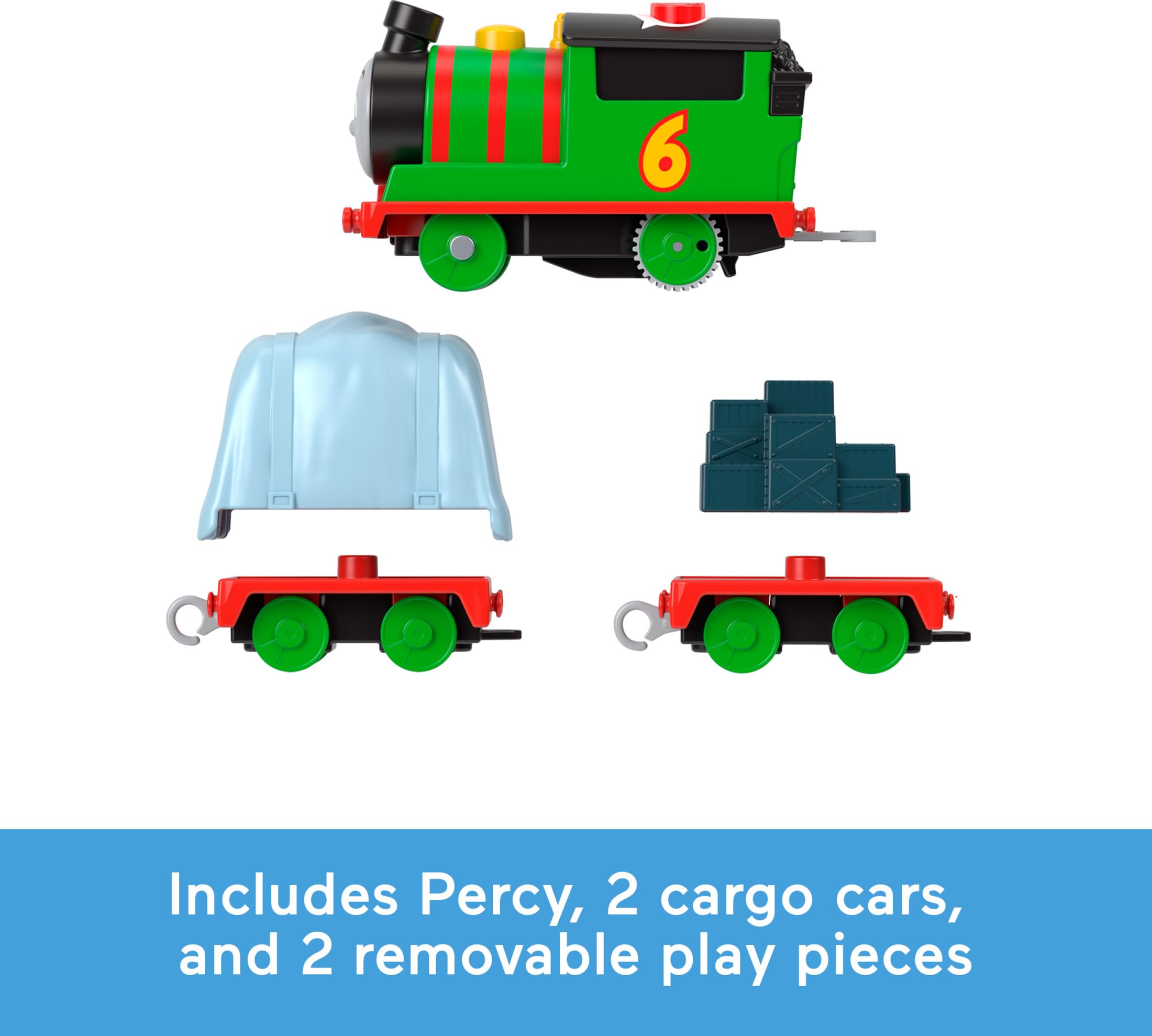 Thomas & Friends Percy train with cargo cars for loading and unloading pretend outings.