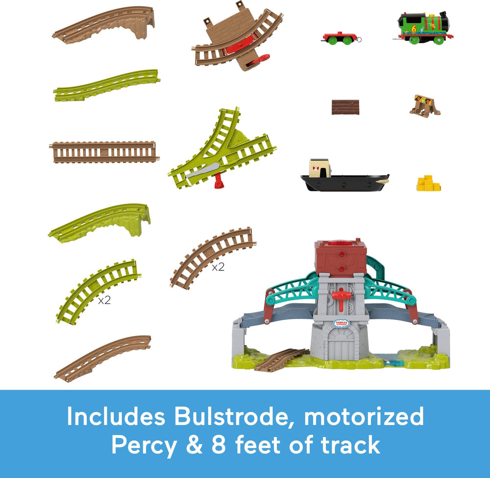 Thomas and Friends eight-foot track layout expands play space.