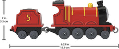 Thomas & Friends James plastic connectors enable linking with other trains for expanded layouts.