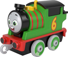 Thomas and Friends Percy push-along front view, durable diecast engine for active play.