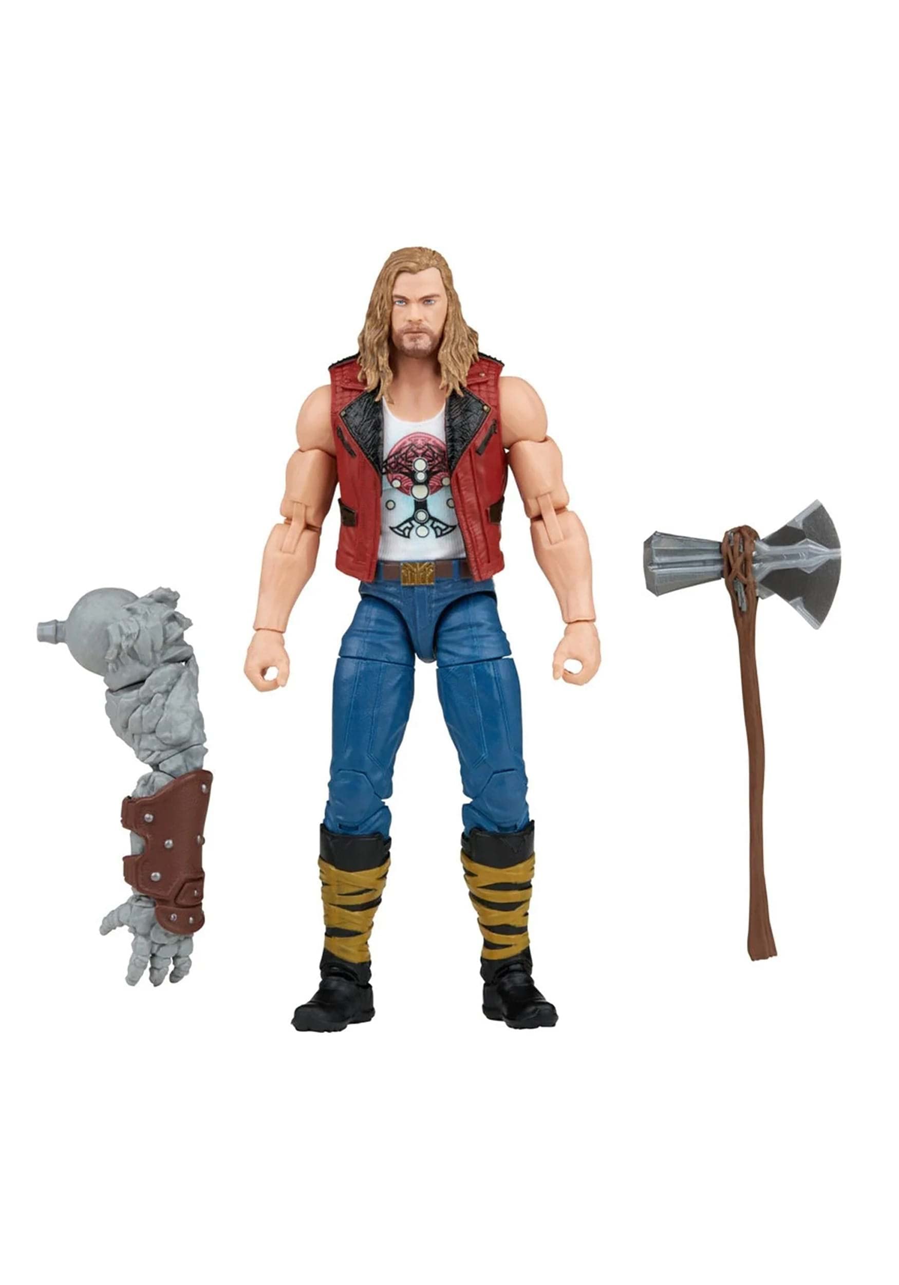 Axe accessory included enhances action scene setups.
