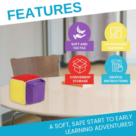 Thought-Spot Play and Learn Cube soft surface for gentle grasp and play