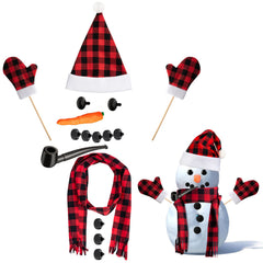 Threan Snowman Kit with 15 pieces for festive outdoor decoration.