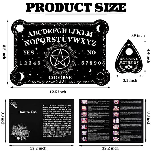 Threan wooden spirit talking board with planchette for precise readings.