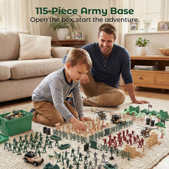 Three Otters army playset vehicles prepared for action-packed missions.