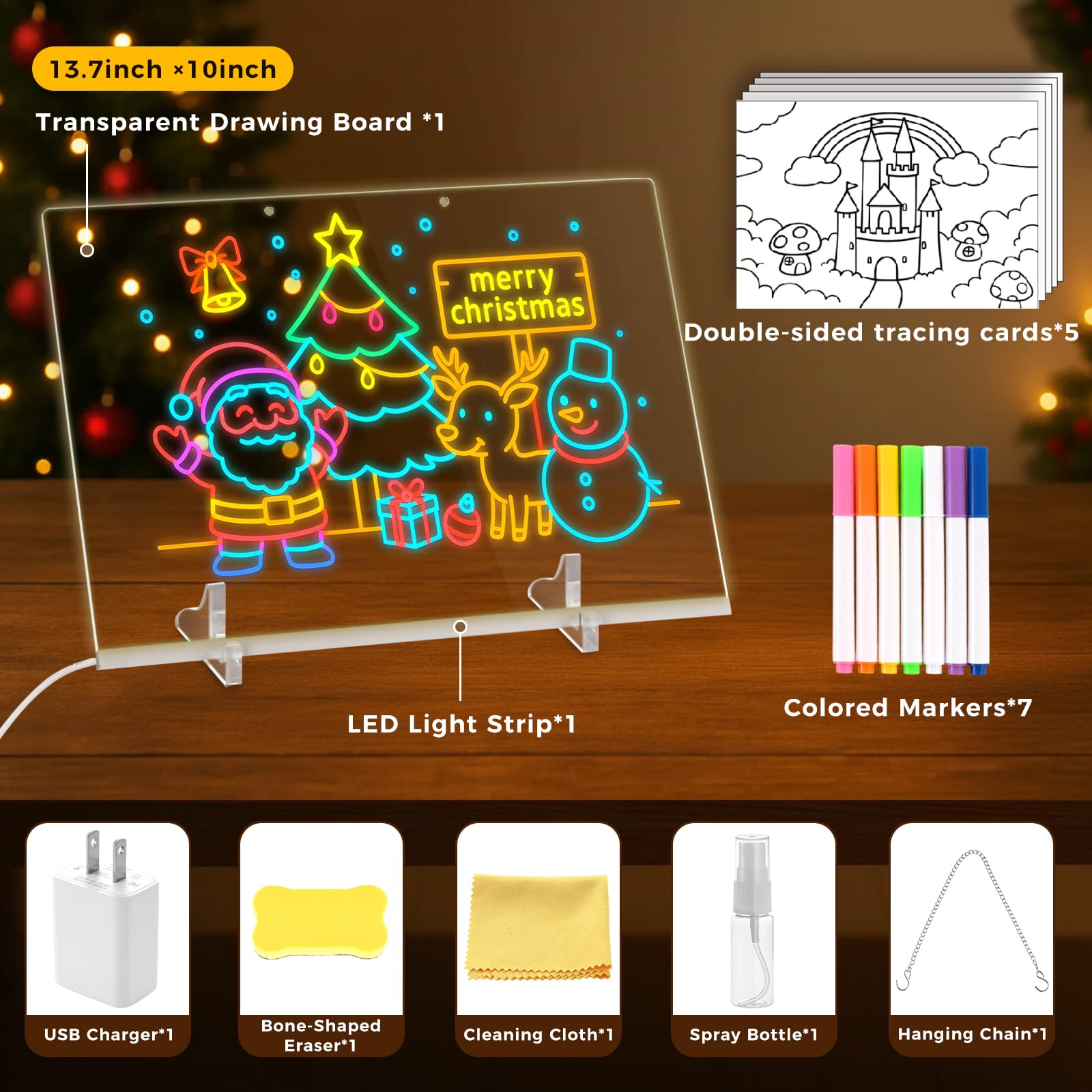 Three Otters LED note board with 4 modes makes drawings dynamic and engaging.