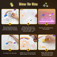 Three Otters LED note board ships with 7 markers for immediate creativity.