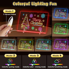 Three Otters LED note board includes adapter for uninterrupted art sessions.
