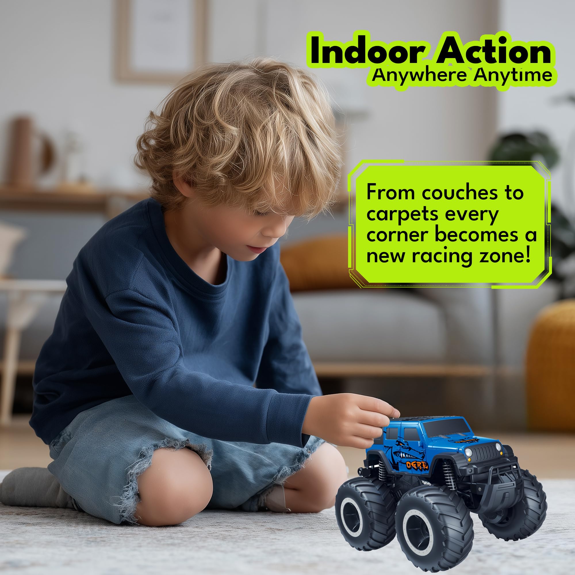 Threeking 1:16 monster truck durability with front anti-collision beams